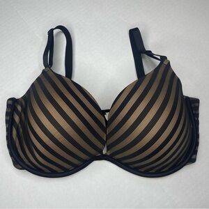 Sweet Nothings By Maidenform Striped Tan Black Bra 38DD Underwire Lined Sexy
